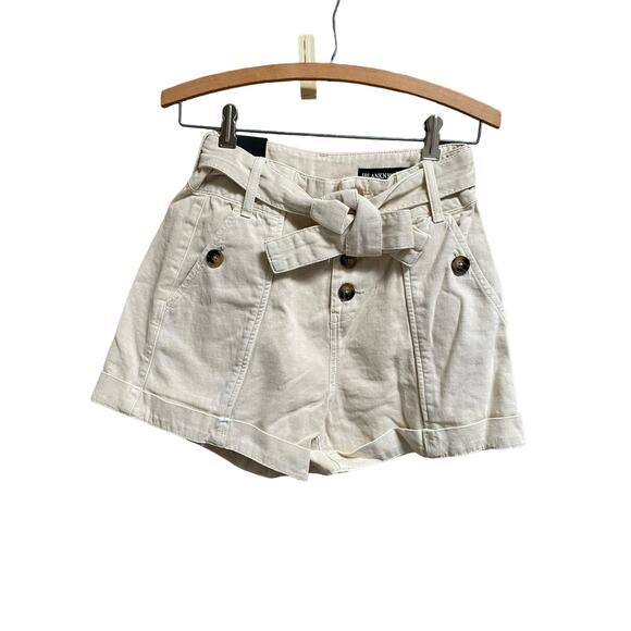 Blank NYC Pants - Blank NYC Cotton Twill Beige Shorts With Belt Size 26"/ 2 NWT